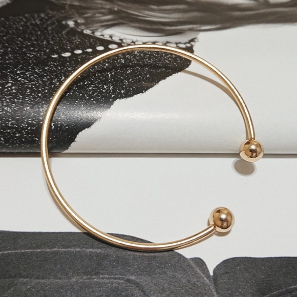 Goldtone Metal Adjustable Cuff Bracelet - Picture 4 of 5